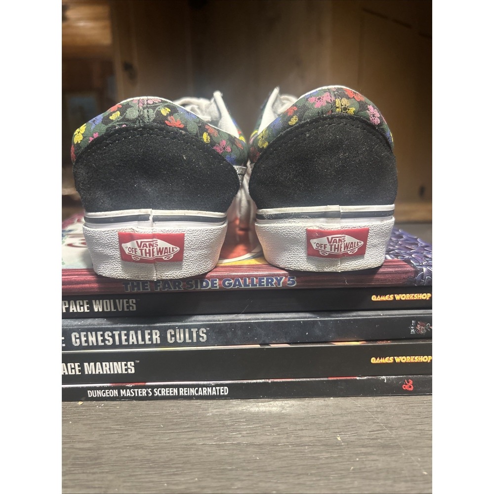 Vans 9 Women's Old Skool Pressed Floral Low Top Black. Very Cute And Clean - Picture 7 of 11